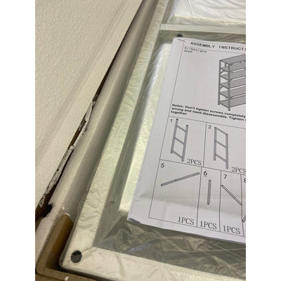 Tribesigns White Metal 6 -Shelf Bookcase 71" x 32" x 12" Storage Rack, Modern