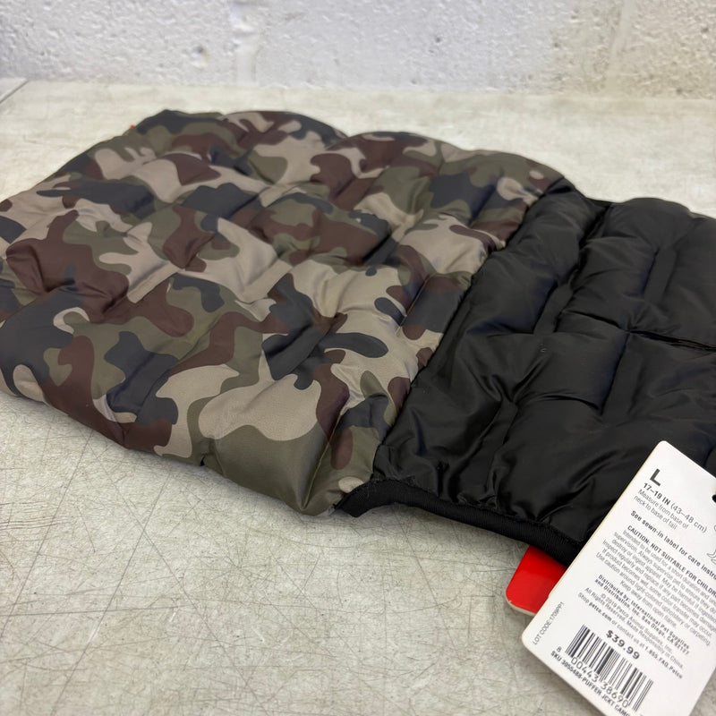 Dog Lightweight Reflective Puffer Vest Camouflage Navy, Reddy Size L For 17"-19"