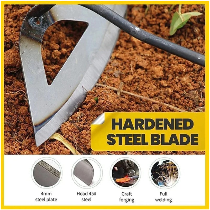 Garden Hoe, All-Steel Hardened Hollow Hoe for Weeding, Garden Edger Weeder