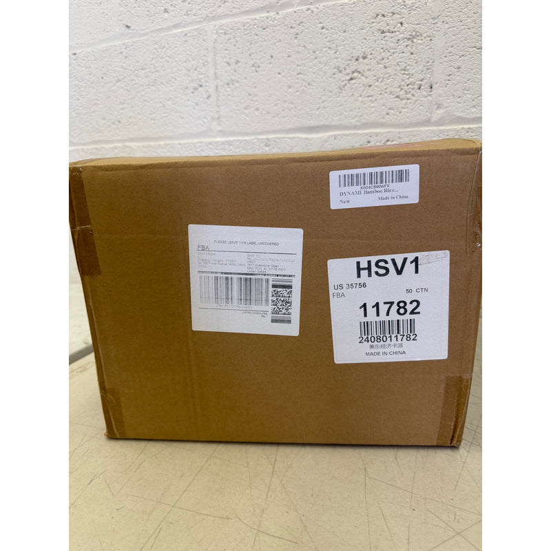 DYNAMI Bamboo Rice Dry Storage Box with Sliding Lid & Measuring Cup, Wood Color