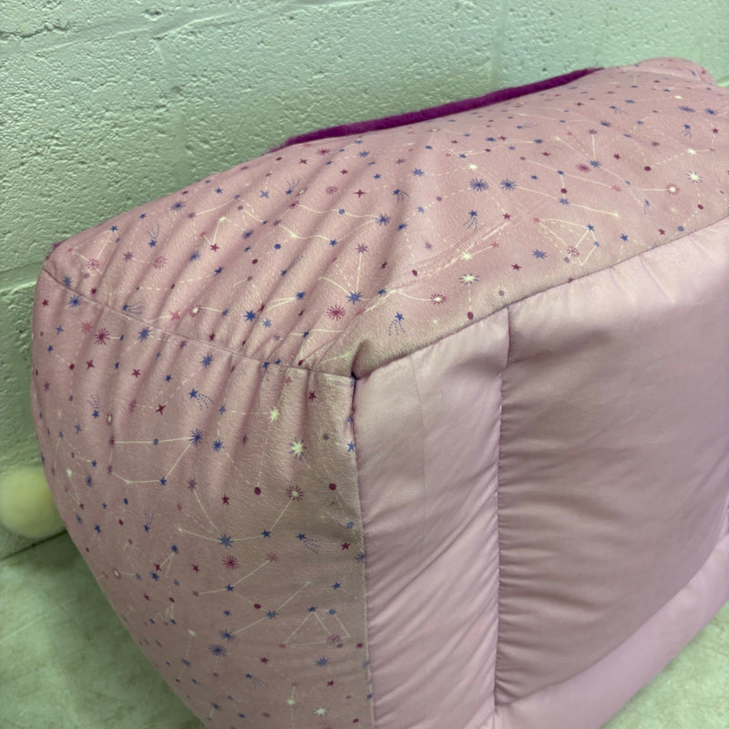 Bean Bag Chair Comfy Plush Kids Furniture, Pink & Purple Crown & Stars Design