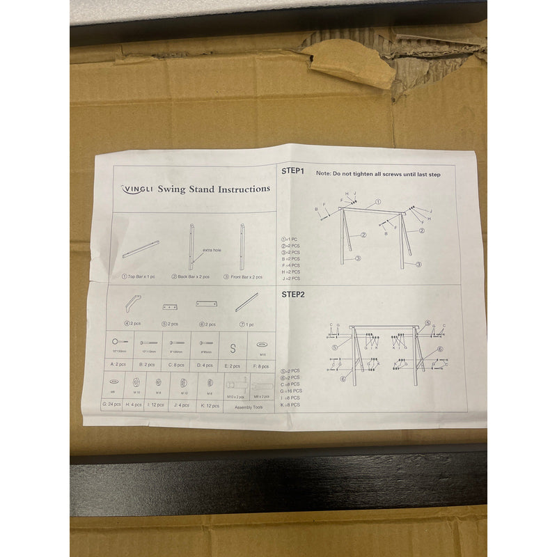 VINGLI Heavy Duty 660LBS Wooden Swing Frame Bottom Connection Board, NO HARDWARE