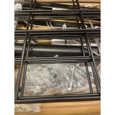 FLEXIMOUNTS Overhead Lifting Storage Rack, 4x4' Ceiling Rack 300lb Lift Capacity