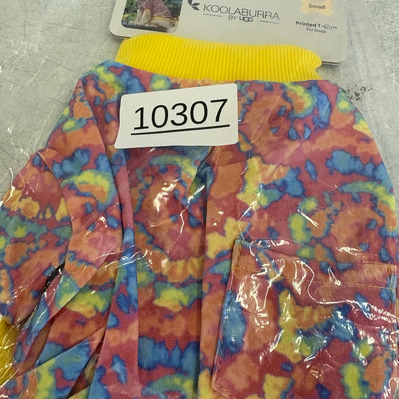 Koolaburra by UGG Printed Pet T-Shirt Dog Outfit- 12-13" Collar, Rainbow - Small