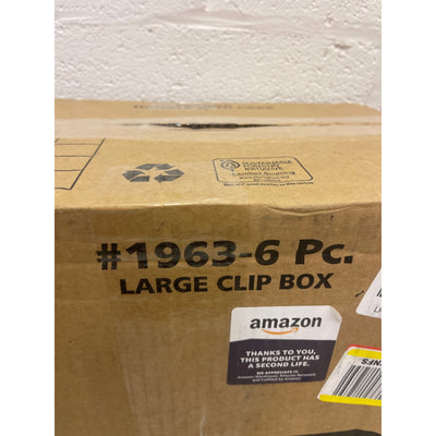 Sterilite 6-Pack Clip Box, Clear Storage for Crafts Supplies Office Items Large