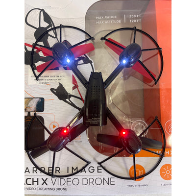 Sharper Image Drone Mach X Outdoor Video Streaming Camera 200 Ft Range - Black