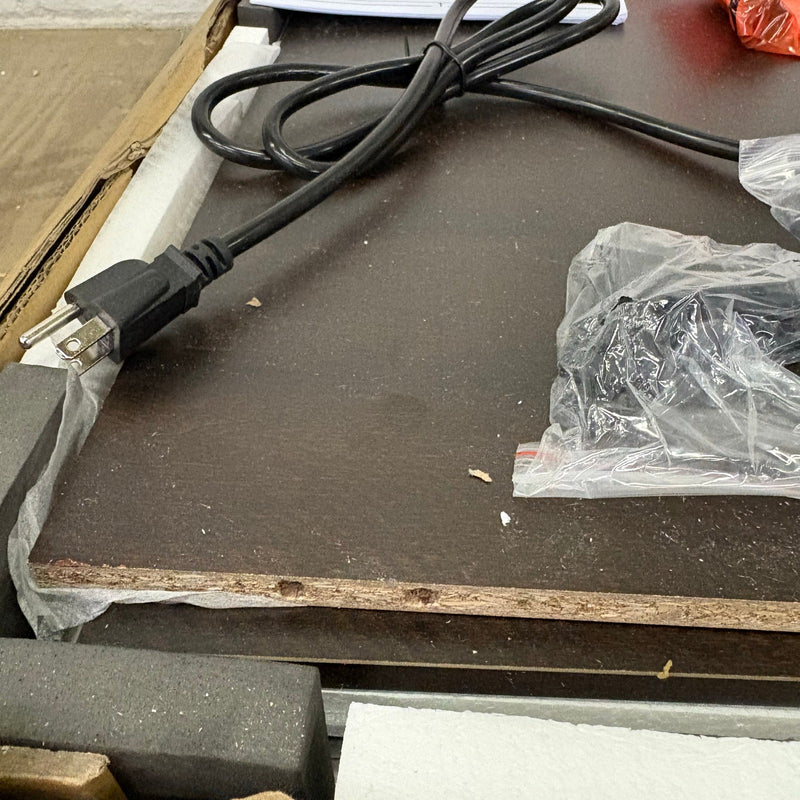 Mobile File Cabinet w Wheels, Power Outlet, 2 Drawers, USB-C & USB Outlet, Brown