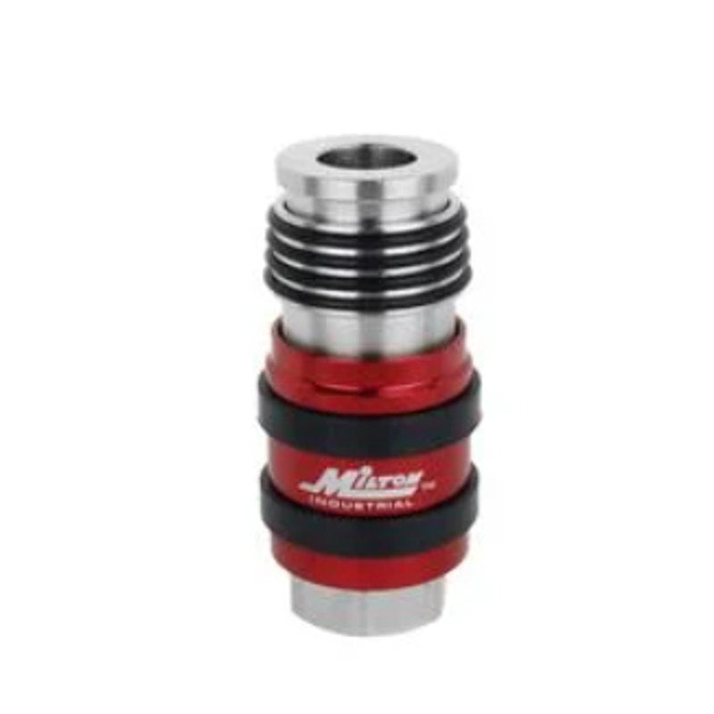 Milton 2 In 1 Safety Exhaust Coupler – 3/8" FNPT x 3/8" Body Flow, H&P Style