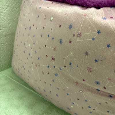 Bean Bag Chair Comfy Plush Kids Furniture, Pink & Purple Crown & Stars Design
