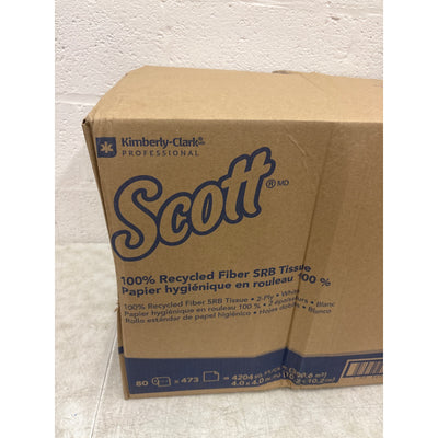 80 Rolls Scott Professional Toilet Paper 2-Ply 100% Recycled Fiber Standard Roll