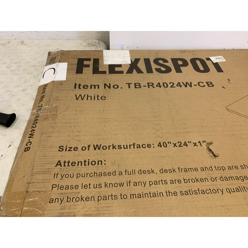 Flexispot Desk Top Only No Frame, 40" x 24" x 1" Rectangular Work Surface WHITE