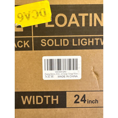 Set-of-2 Floating Shelves for Wall 24" Light Wood Shelves White, Gray, Brown