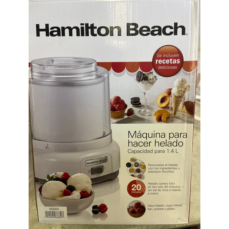 Hamilton Beach Electric Automatic Ice Cream Maker, Frozen Yogurt 1.5 Quart White