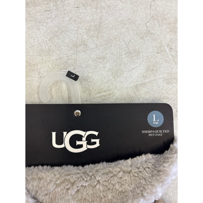 UGG Sherpa Quilted Pet Coat, Hook & Loop Straps, Soft & Cozy, Tan - Large Size