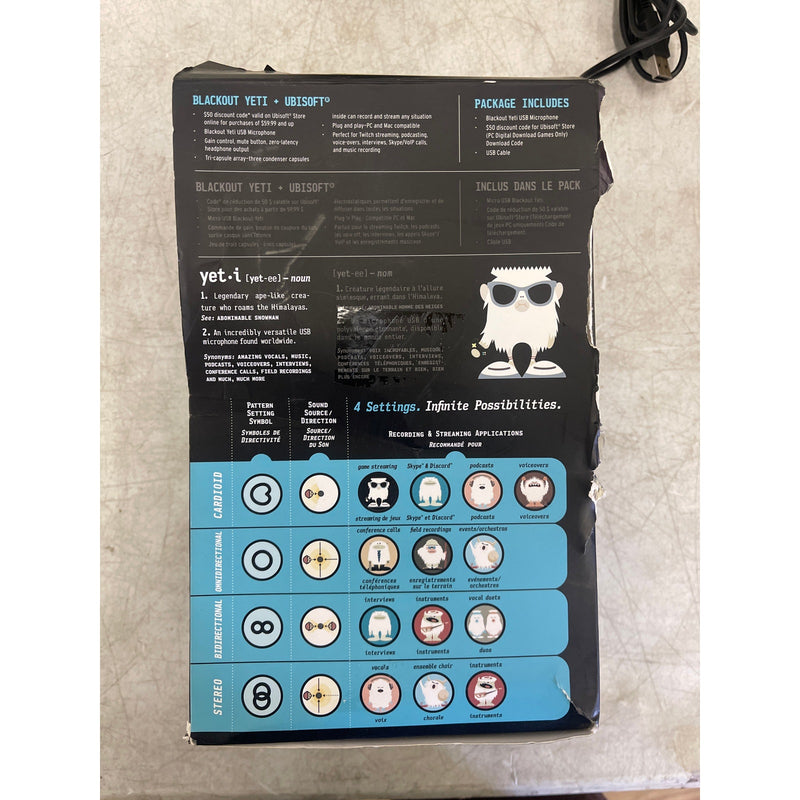 Blue Yeti Blackout USB Gaming Microphone 4 Polar Pattern, Gain Control, Black