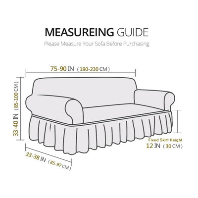 NICEEC Sofa Cover Super Soft 1-Piece Black Sofa Slipcover Protector with Skirt