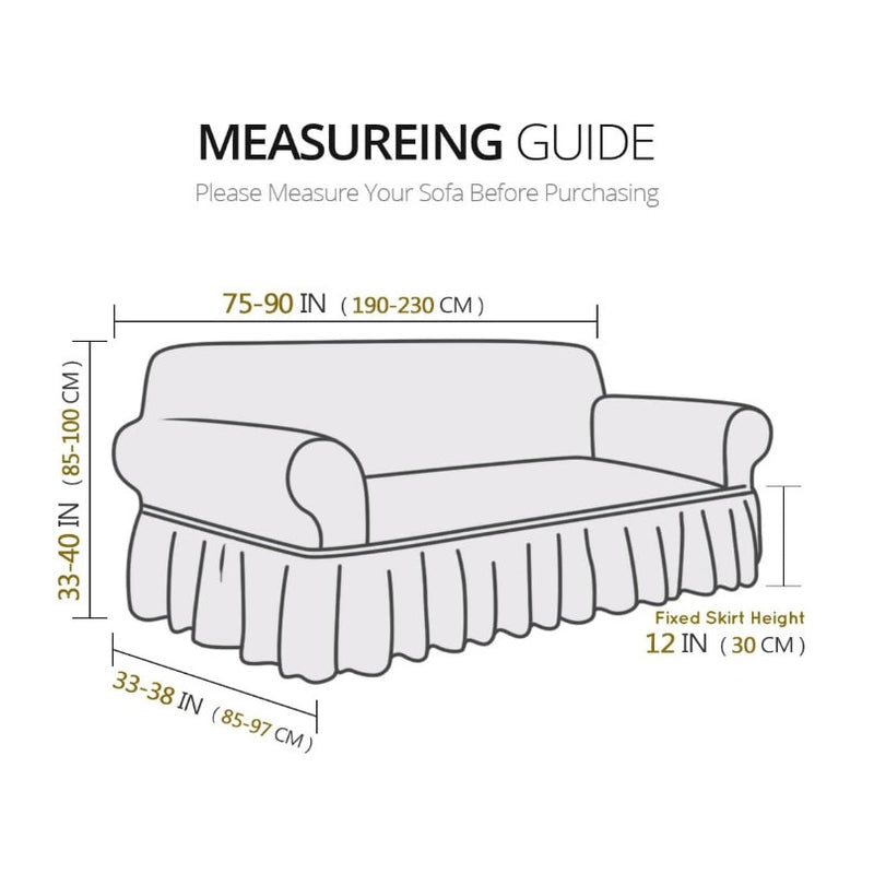 NICEEC Sofa Cover Super Soft 1-Piece Black Sofa Slipcover Protector with Skirt