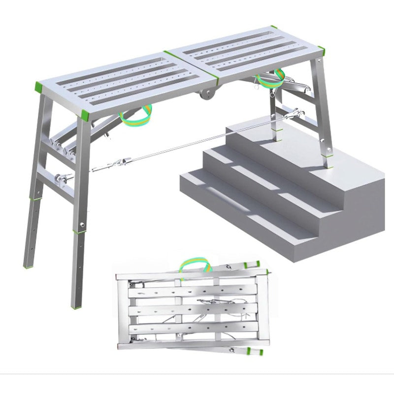DaoLift Heavy Duty Scaffolding Platform 14.75"x70.87" Portable 660lb 36-58" H
