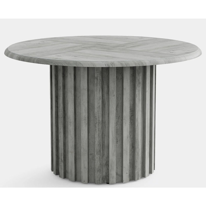 Tribesigns Round Dining Table 43.3" Farmhouse Kitchen Table for 4 w/ Metal Base