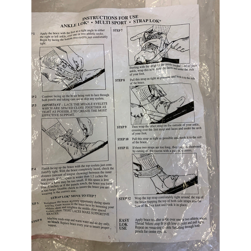 Swede-O Ankle Lok Support with Knit Tongue, Medium Ankle Brace Black, Sprain