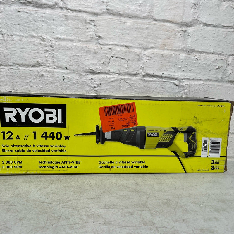 RYOBI 12 Amp Reciprocating Saw, Corded Electric, 3000CPM, SAW ONLY