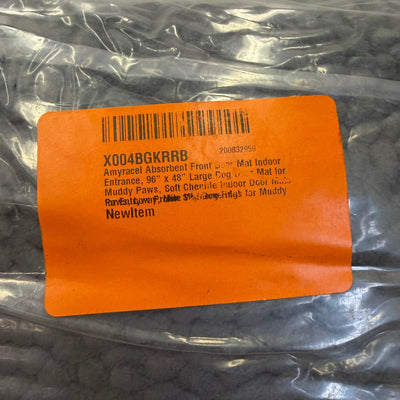 96" x 48" Large Absorbent Soft Chenille Doormat, Quick Dry, Washable Rug - Gray