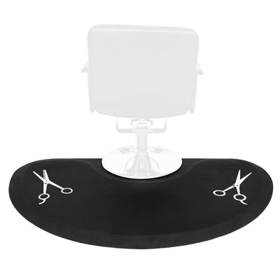 (2 pack) OmySalon Semi-Circle Salon Floor Mats (3'x5') for Under Chair - Black