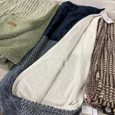 5-Pc Throw Blankets, Fuzzy, Warm& Cozy Plush Reversible Blankets, Assorted Sizes