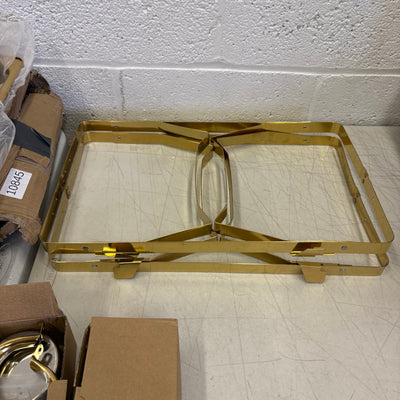 SET-OF-2 ROVSUN 9 QT Rectangle Gold Chafing Dish Buffet Set w Full Size Pans READ