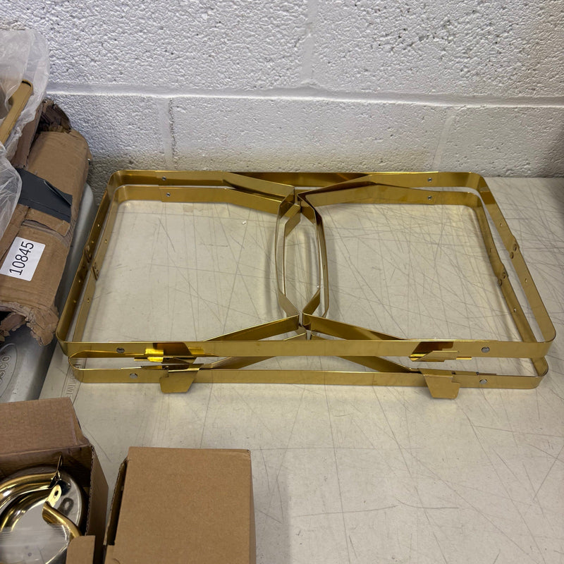 SET-OF-2 ROVSUN 9 QT Rectangle Gold Chafing Dish Buffet Set w Full Size Pans READ