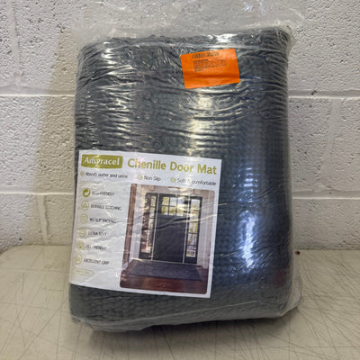 96" x 48" Large Absorbent Soft Chenille Doormat, Quick Dry, Washable Rug - Gray