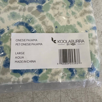 Koolaburra by UGG Pet 1-Piece Pajama Dog Shirt - 17-18" Collar, Aqua, Large