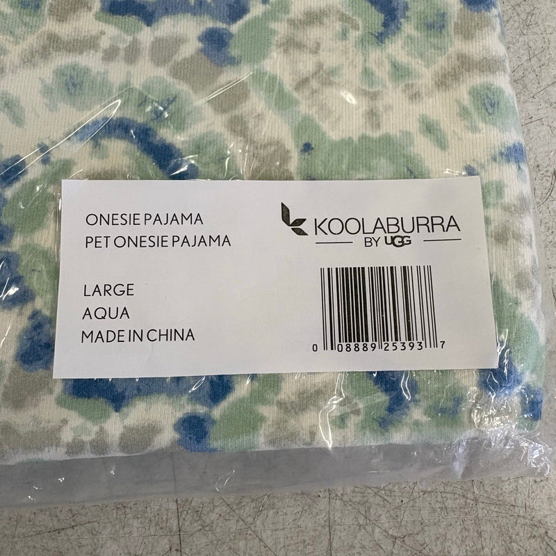 Koolaburra by UGG Pet 1-Piece Pajama Dog Shirt - 17-18" Collar, Aqua, Large
