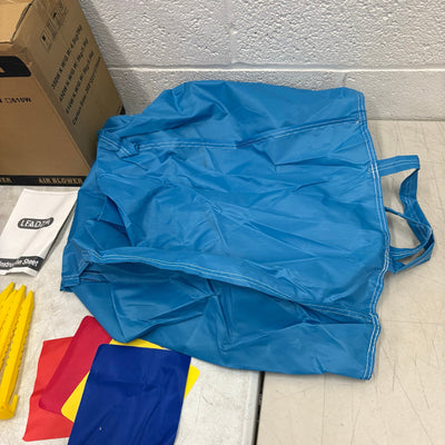 LEADZM Kids Inflatable Bounce House with Blower, UNKNOWN SIZE & SHAPE Blue / Red