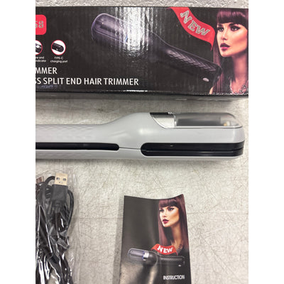 2-in-1 Women's Hair Clipper, Automatic Split End Remover, Rechargeable, Gray