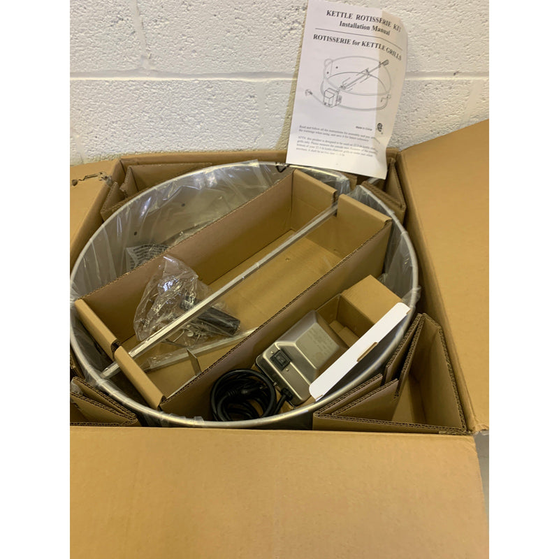 Universal Stainless Steel Rotisserie Ring Kit 22" Charcoal Kettles Full Rotation