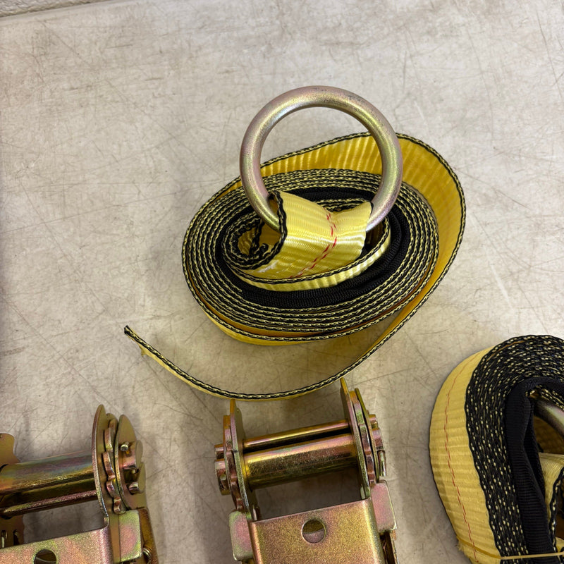 Waltyotur 4 Pcs Auto Chain Ratchet Straps 2 x 96 Classic Yellow 3300 LB CAP