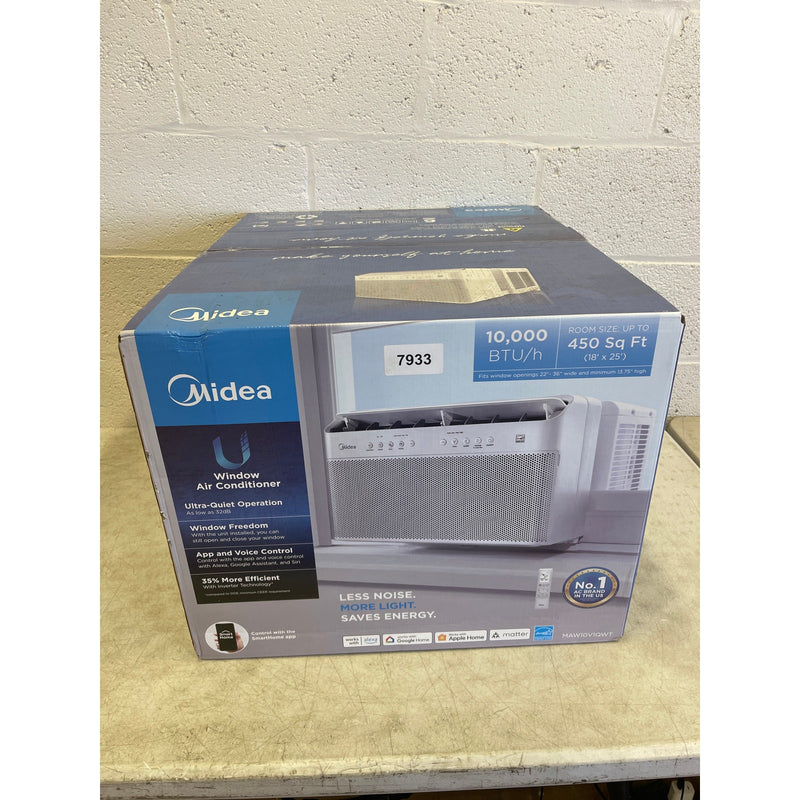 Midea 10,000 BTU Smart Inverter U-Shaped Window Air Conditioner 450 Sq Ft, White
