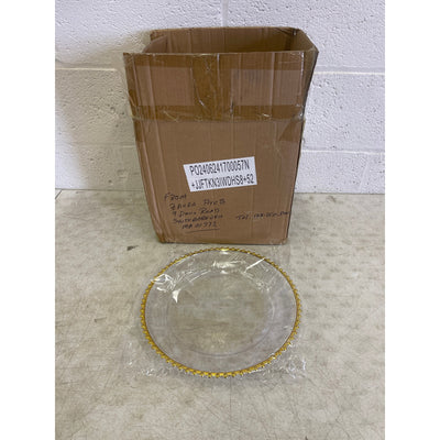 25-Count Fichiouy Clear Charger Plates 12.6" Plastic Round Table Charger Plates