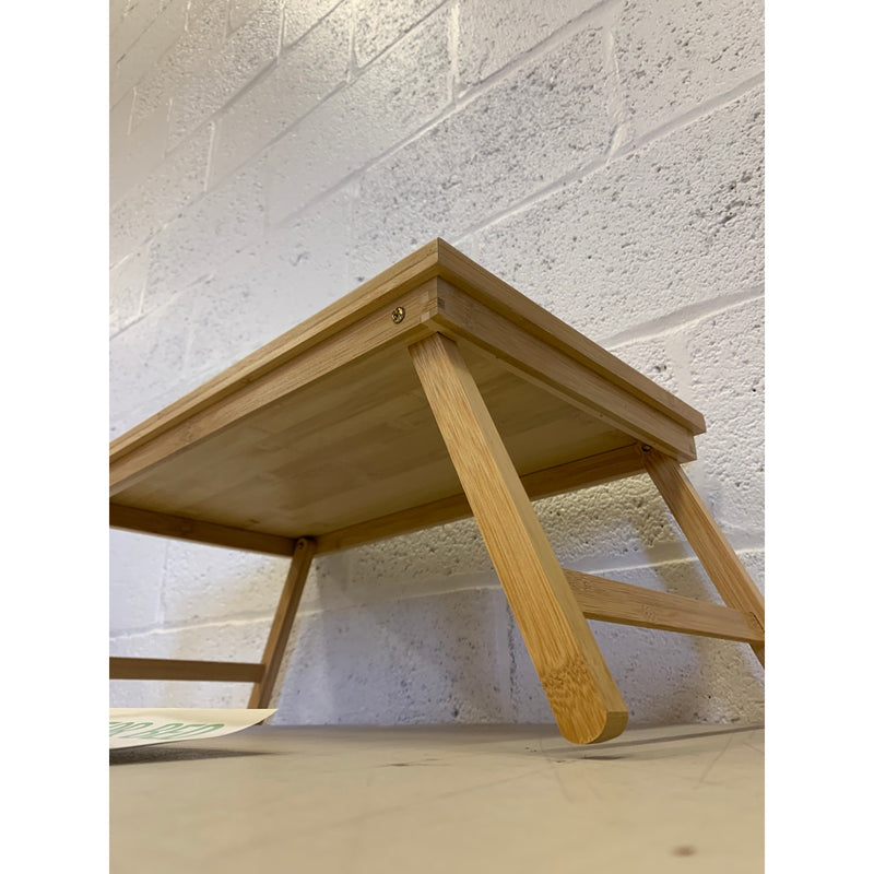 ZJYOUZHU Bamboo Tray Table with Folding Legs, Food Tray, TV Table, Brown