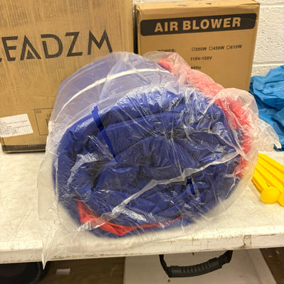 LEADZM Kids Inflatable Bounce House with Blower, UNKNOWN SIZE & SHAPE Blue / Red