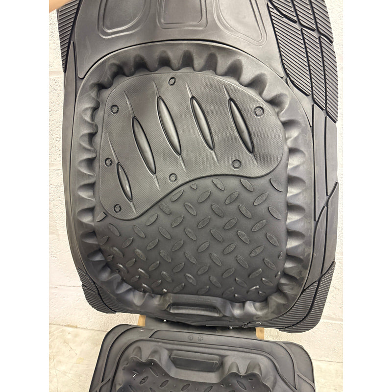 Autocraft Rubber Floor Mat Set 4 Pieces Fits Trucks, Black - ACFS4581B