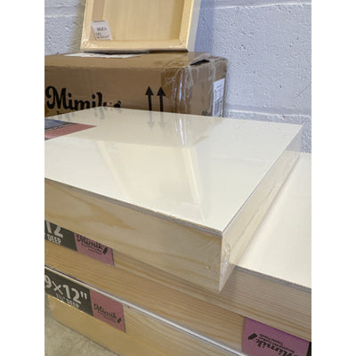 Pack-of-6 Mimik Recycled PET Cradled Canvas 1.5" Deep 9x12" Medium-Textured