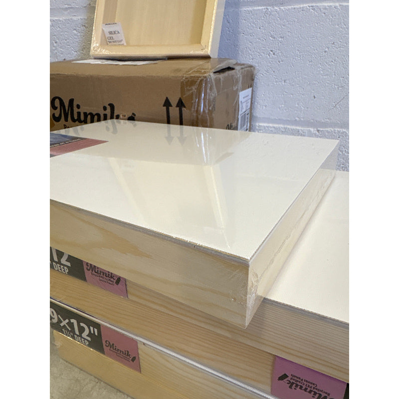 Pack-of-6 Mimik Recycled PET Cradled Canvas 1.5" Deep 9x12" Medium-Textured