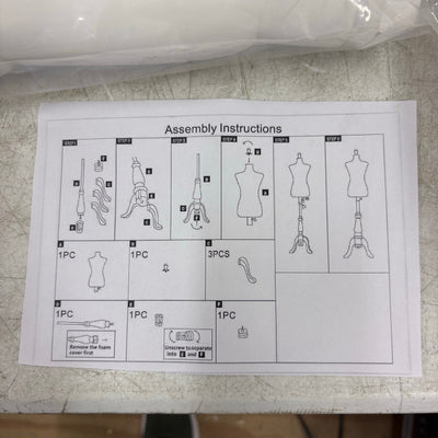 Bonnlo Female Dress Form Pinnable Mannequin Body Torso Tripod Stand Size 2-4