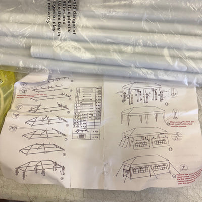 10' x 20' Outdoor White Waterproof Gazebo Canopy Tent w Removable Sidewalls