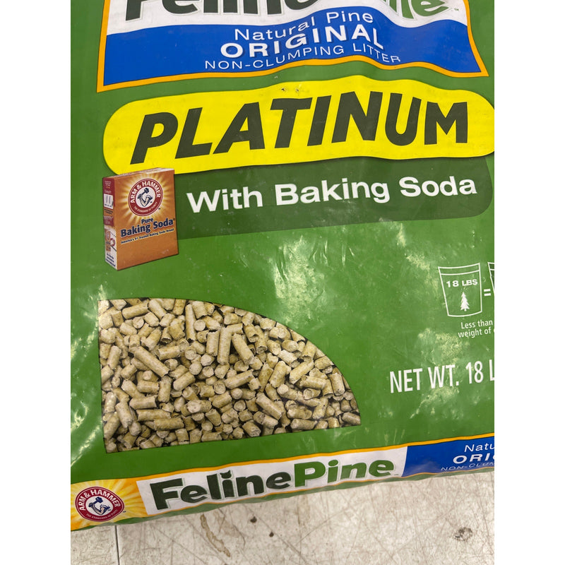 Feline Pine Platinum Non-Clumping Cat Litter Lightweight Unscented - 18lb.