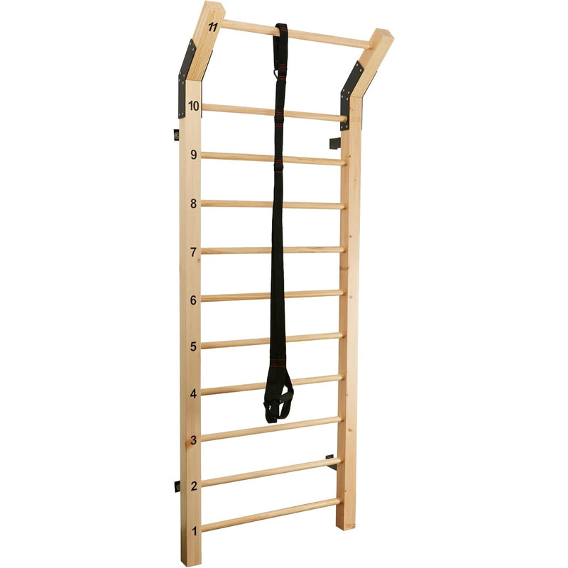 ‎Limitless XVP Ladder Wood Stall Bar Gymnastics Ladder, 11 Rods, Exercise Equipment, Pull-Up Bar
