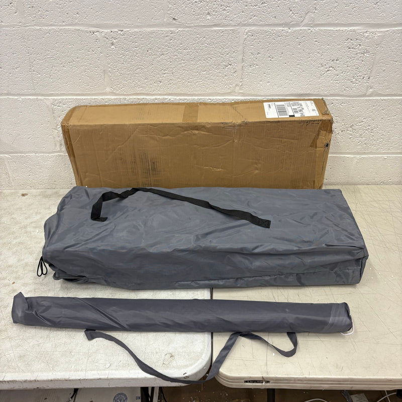 Portable 2-Person Folding Chair with Removable Umbrella, Center Storage - Gray