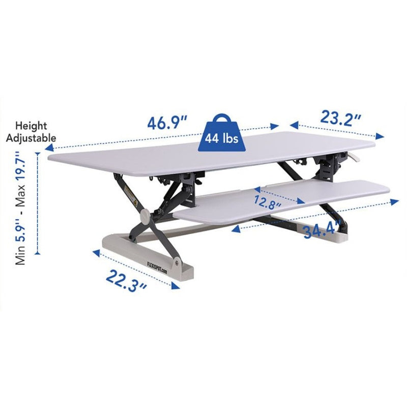 FlexiSpot Standing Desk 47" Computer Riser Keyboard Tray WHITE M3W SEE DETAILS